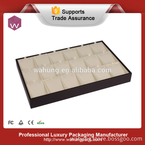 High quality Durable Brown Leather Wooden jewelry display tray